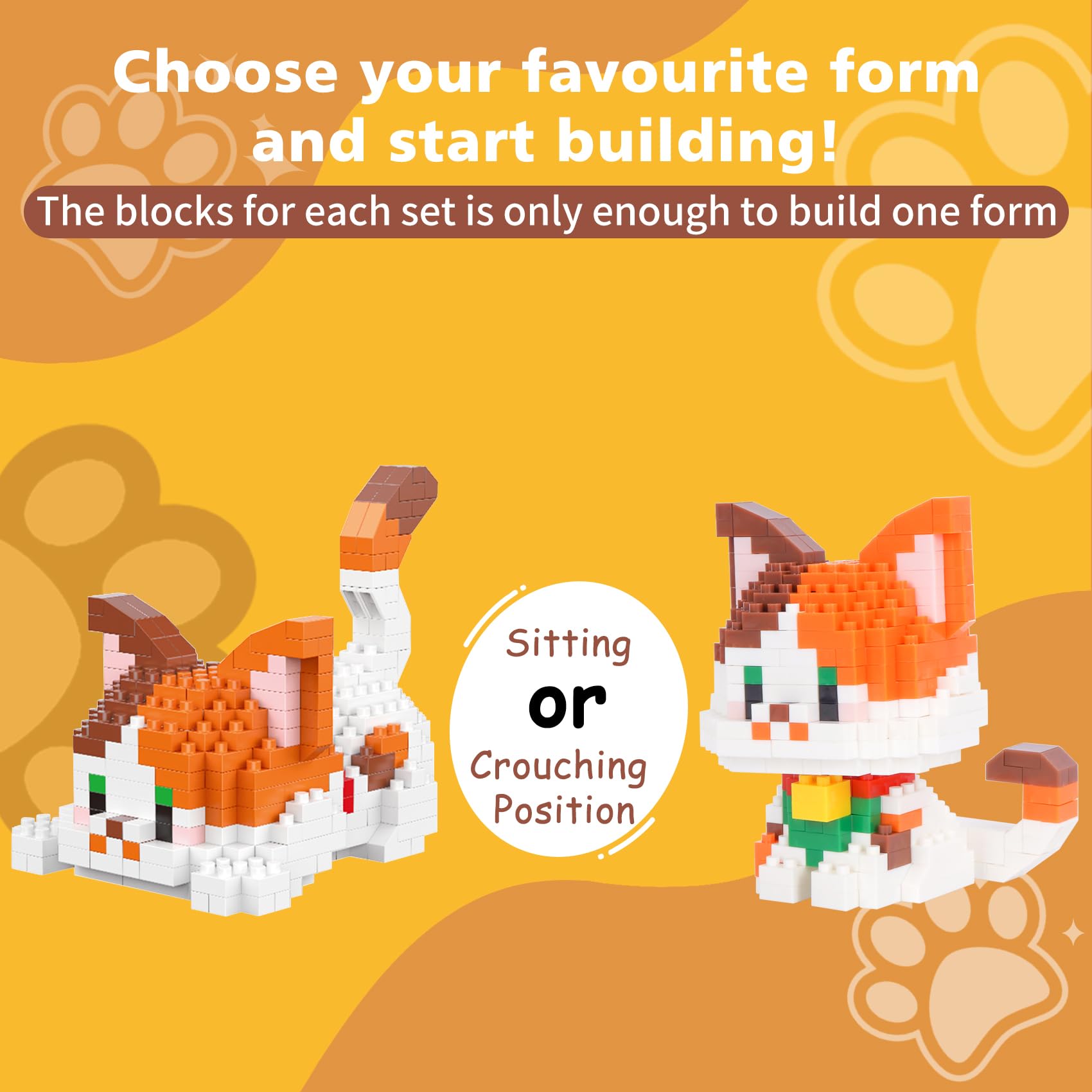 LULUFUN Lovely Cat Building Blocks Set, Mini Building Toy - Image 3