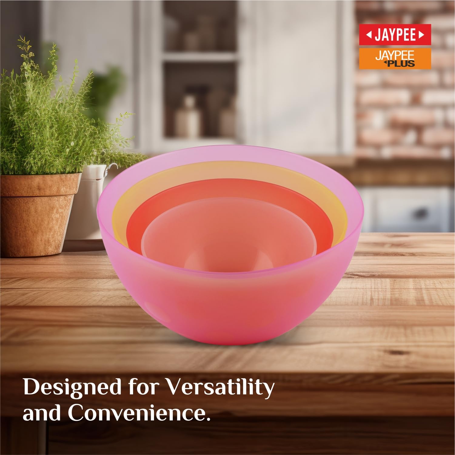 Jaypee Plus Mixing Bowl Set of 4 | Mixing Bowls for Kitchen | Mixing Bowl for Cake Batter | Snack Bowls Set of 4 | Multipurpose Bowl Big Size, Multicolour 3