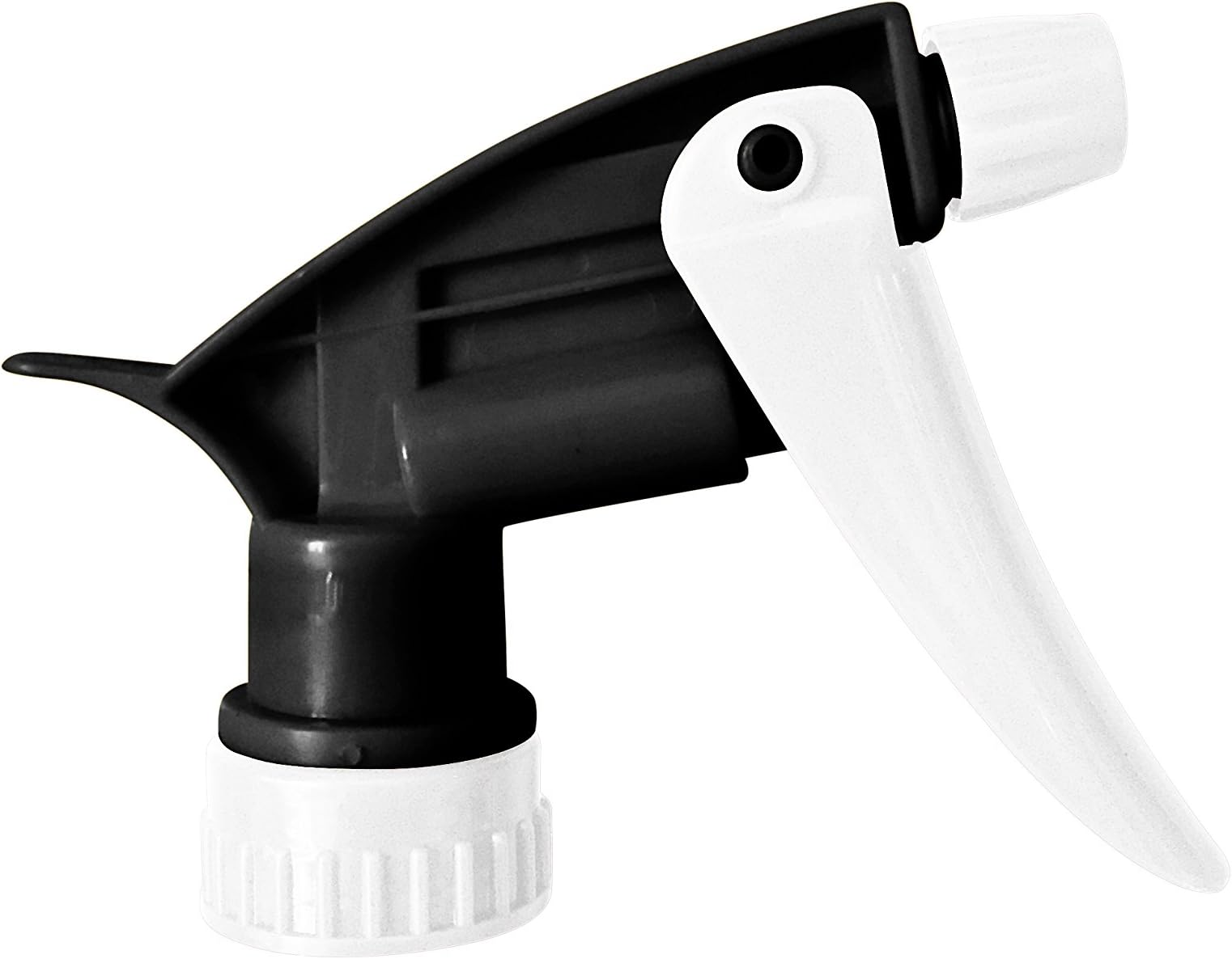 Industrial Rewind 8 Pack Black and White Trigger Sprayer Bottle Nozzle Heads, Cap Size 28/400