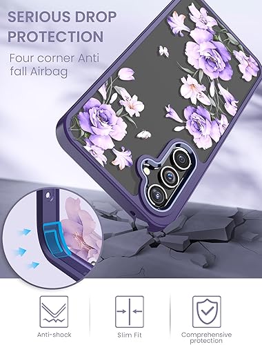 Miniatura 6 de Funda para Samsung Galaxy A54 5G con protector de pantalla de vidrio templado 2 unidades, protección de grado militar TPU suave y policarbonato