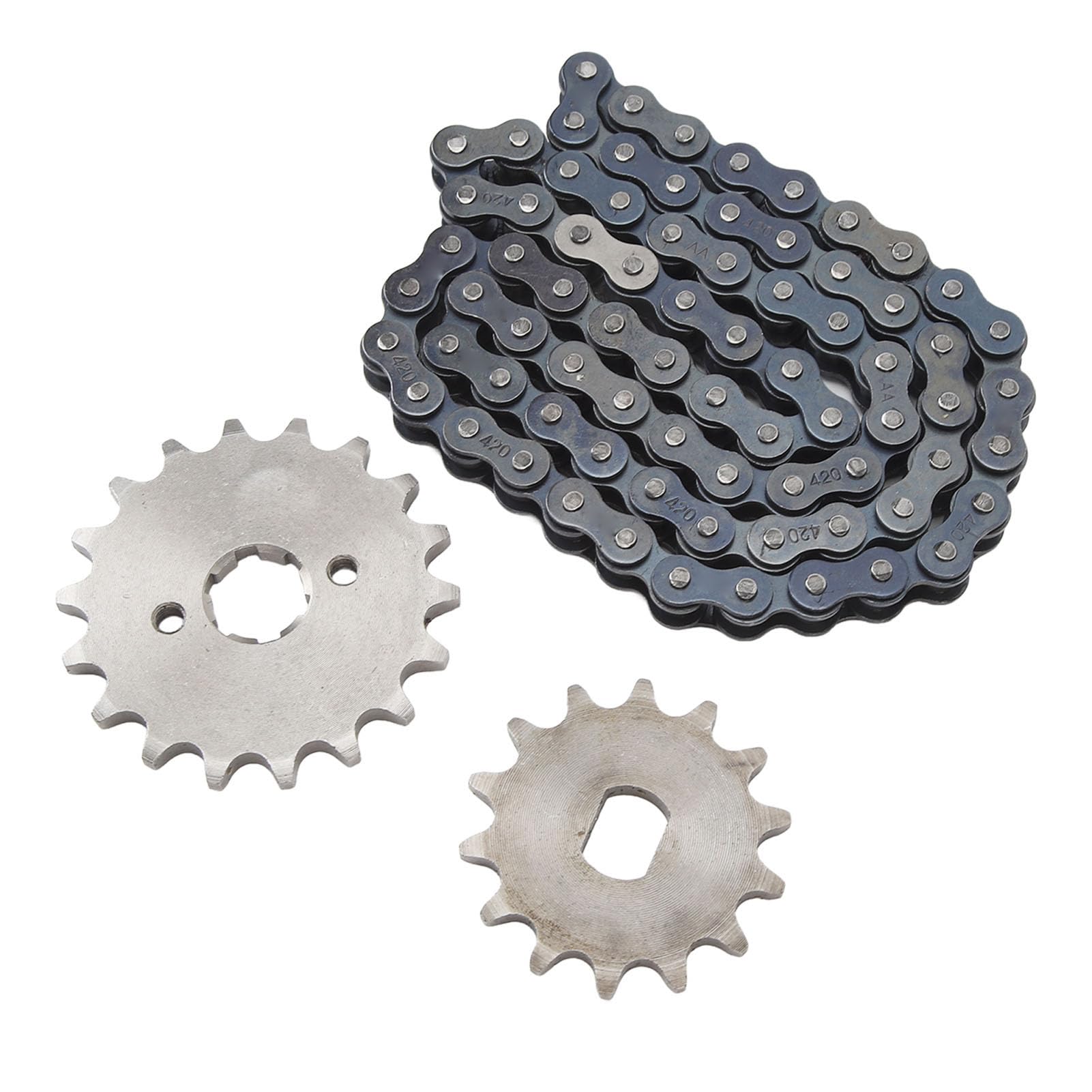Pignone Motore Anteriore 420 17 Denti In Acciaio Inox, Per ATV E Pit Bike Cinesi 110cc 125cc 150cc, Kit Con Rondella E Viti, Sostituzione Loncin Lifan YX Jialing - 2