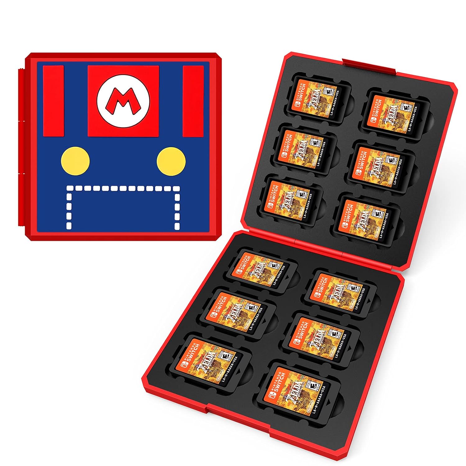 BYDPETE Game Card Case for Mario Cloth Case,Portable & Thin Hard Shell Box, Protective