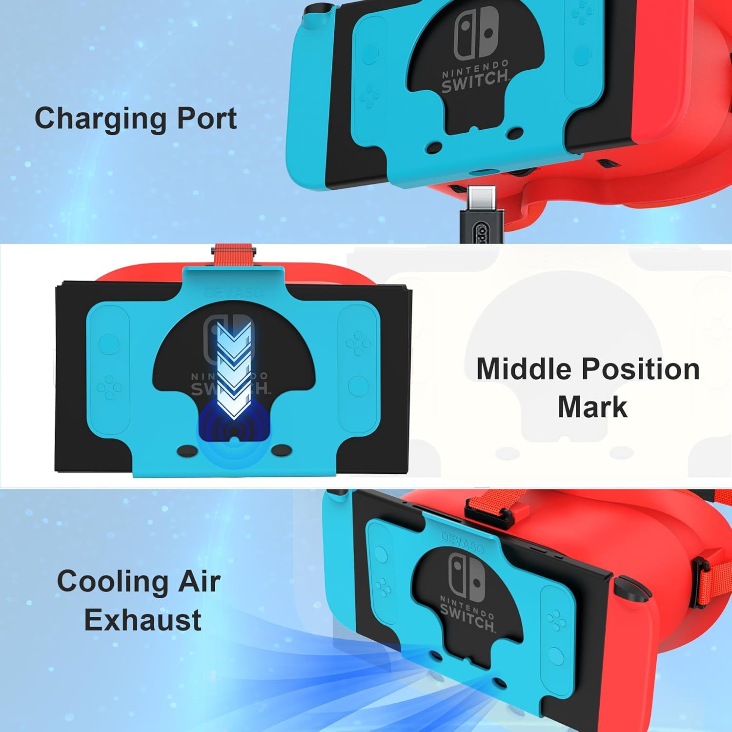 Auriculares de realidad virtual mejorados para Nintendo Switch y Switch OLED, gafas de realidad virtual con lentes HD ajustables y cómoda diadema, Labo VR Kit Gafas 3D para accesorios de conmutación — view 6