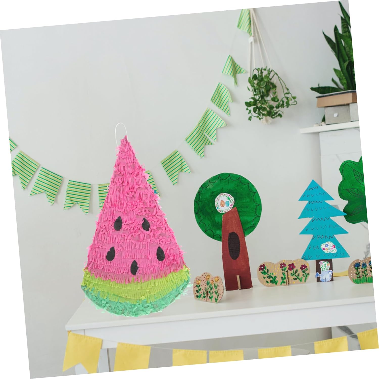 Alipis Candy Filled Watermelon Pinata Paper Birthday Party Hanging Entertainment