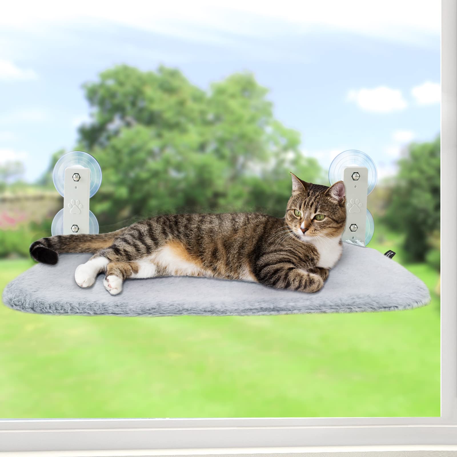 Cama con ventana para gatos, hamaca para ventana para gatos, hamaca para gatos, cama plegable para gatos, percha para ventana para gatos, asiento para ventana para gatos
