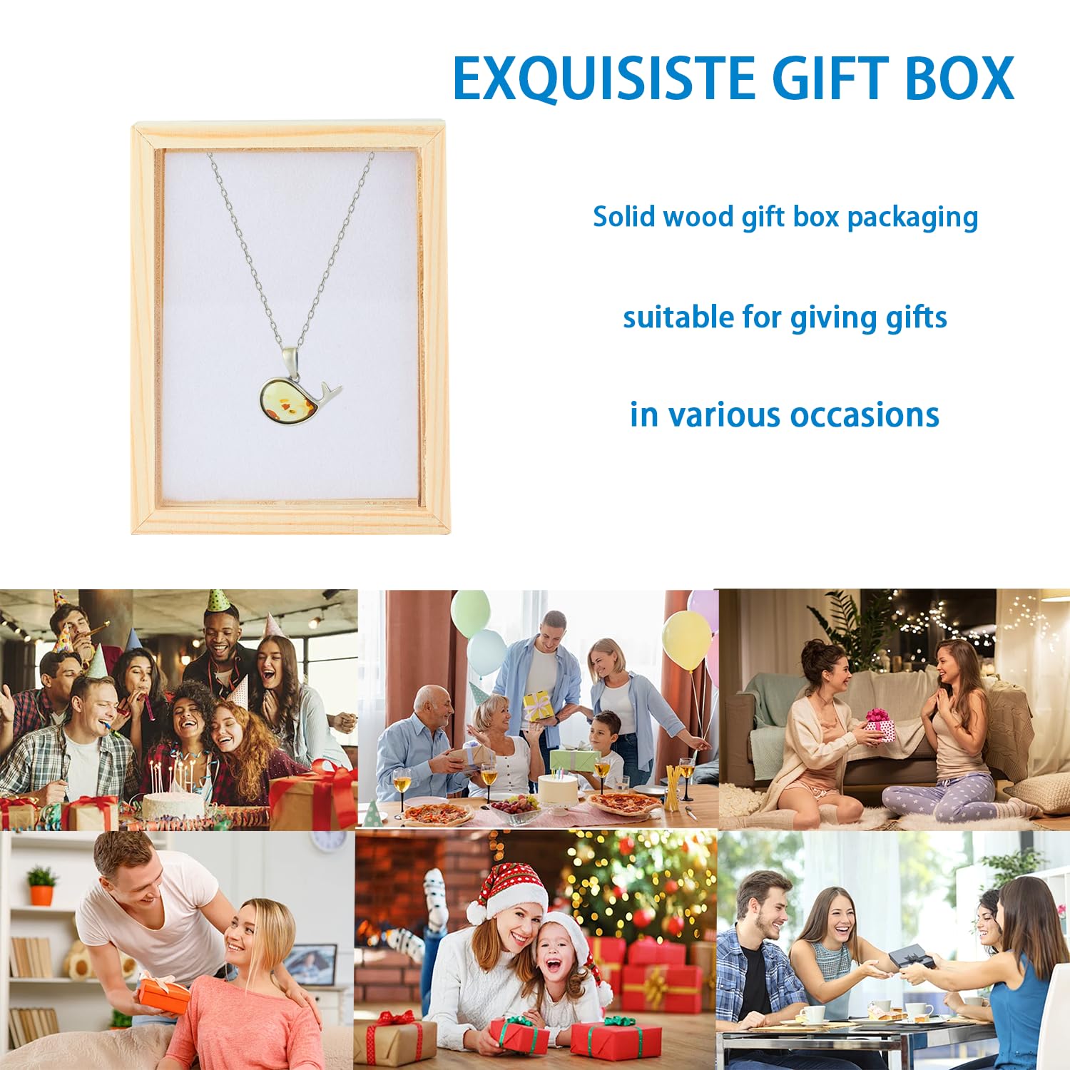 925 collar de ámbar natural del mar Báltico incrustado plata pura, diseño fresco pequeño delfín, colgante de piedra de energía ámbar pulido, caja de regalo de madera embalaje