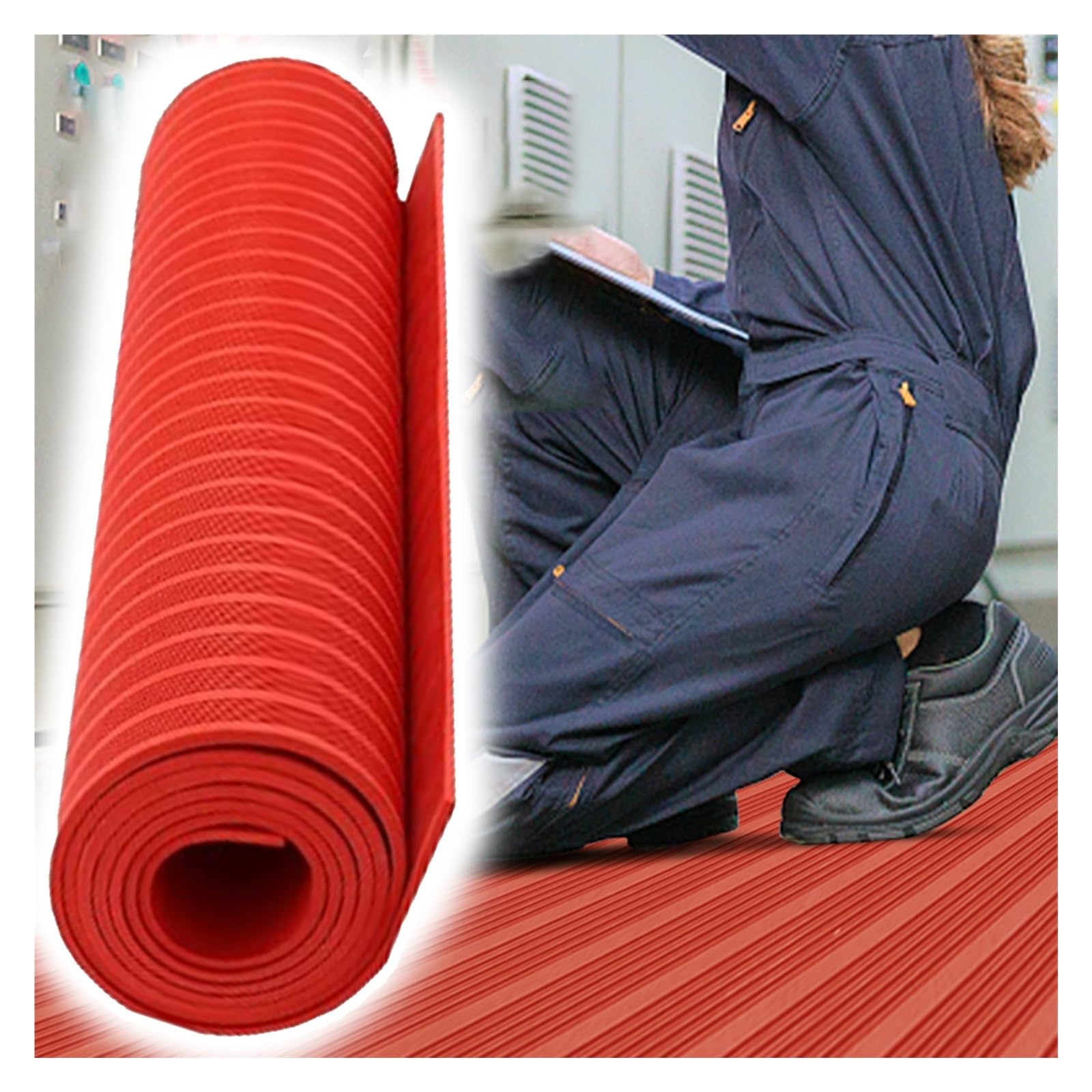 Alfombrilla de goma Ilat de 1/9 pulgadas de grosor para Electl Safe 17 x 1/10 de alta volta comercial, alfombrillas antielectrocorte, 3-20 pies disponibles