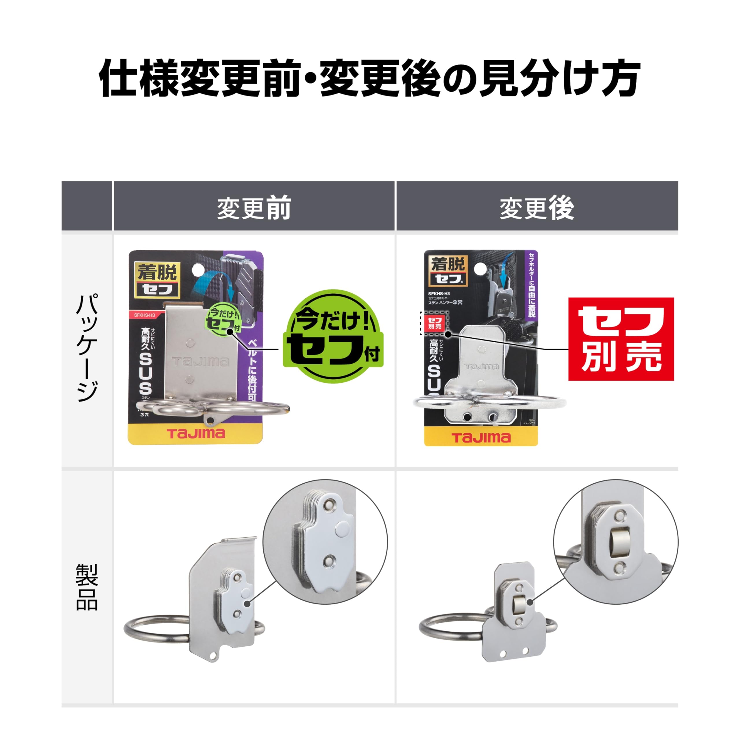 Amazon | タジマ セフシステム 着脱式工具ホルダー 高耐久極太ステン