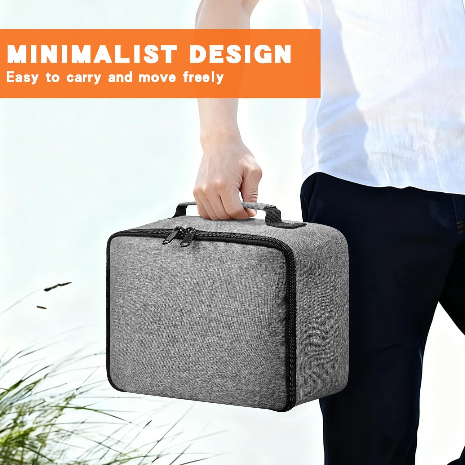 Grekos Projector Carrying Bag,Projector Carrying Case for Accessories,Portable Carrying Bag with Compartment & Adjustable Shoulder Strap for DR.J Professional and QKK Mini Projector (ID:10.4*8.8*5in)