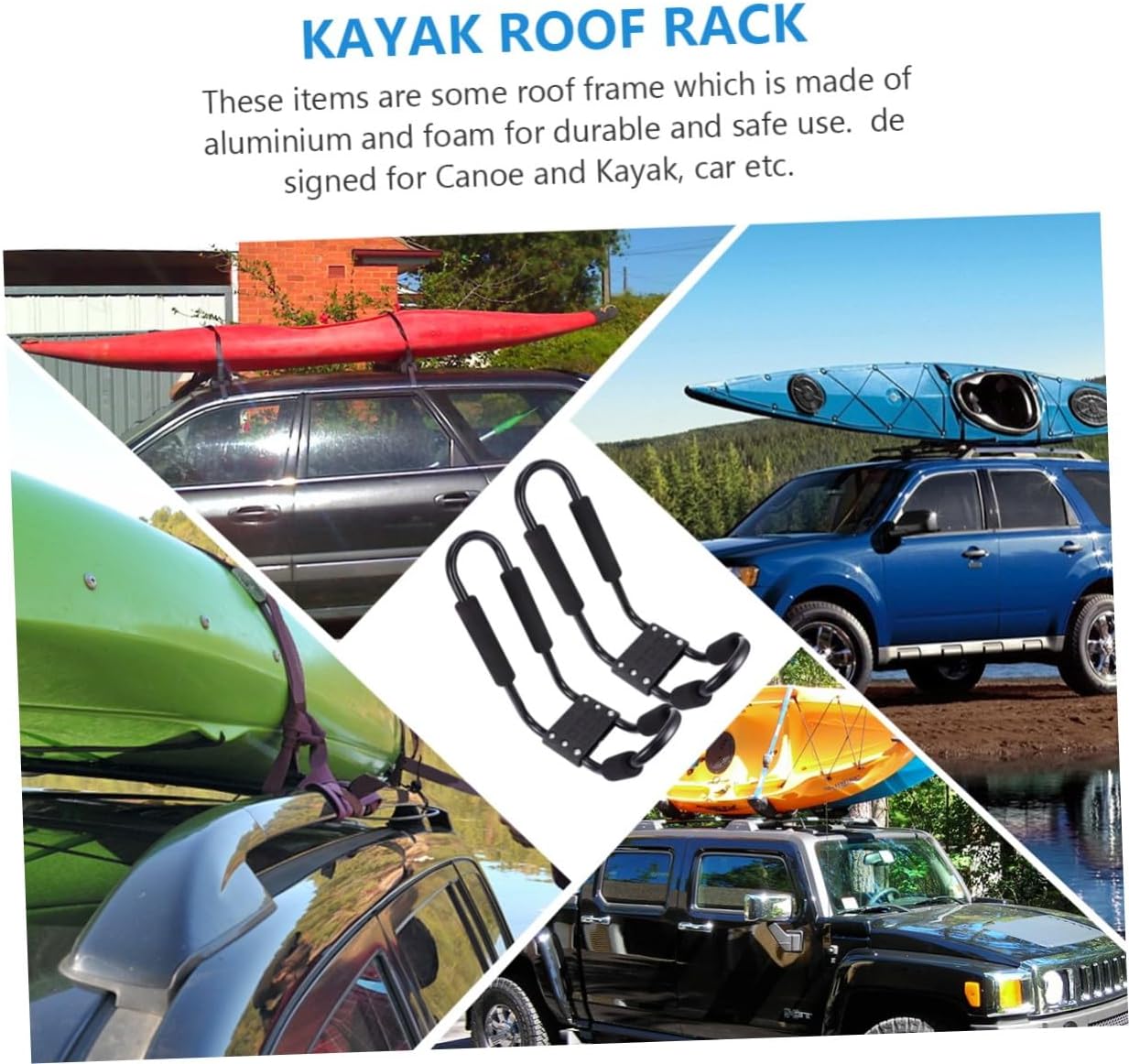 GALPADA 2pcs Kayak Roof Rack Set for Canoe and Sup – Heavy-Duty Car Roof Frame with Detachable Design, Universal Luggage Rack for SUV and Truck Rooftop Outdoor Storage