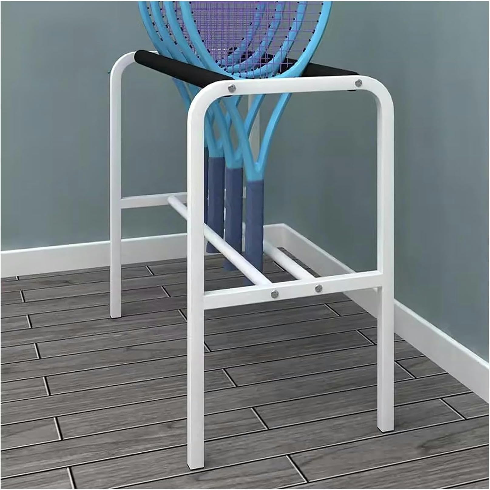 Soporte para raquetas Sto con alfombrilla giratoria y 20 ranuras
