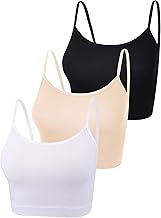 Boao Lot de 3 camisoles court sans manches à bretelles spaghetti pour femme