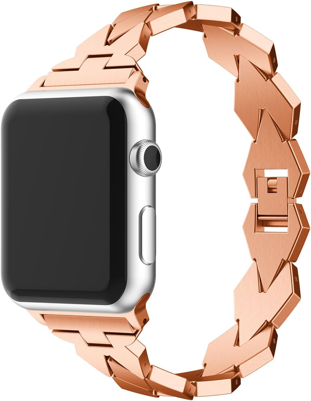 for Apple Watch Band 42mm, Rhombus Design Zinc Alloy Metal iWatch Replacement Strap for Apple Watch Series 3, Series 2, Series 1, Sport and Edition (5.11"-7.87")