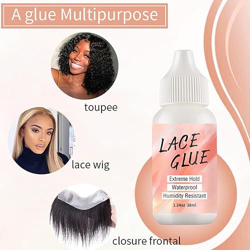 Miniatura 3 de Kit de pegamento frontal de encaje, removedor de pegamento de encaje 2 en 1 y juego de pegamento de encaje, pegamento invisible para pelucas de