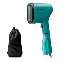 Tefal DT2024 Pure Pop Spazzola a vapore | 1300 W | Serbatoio acqua da 70 ml | Rimuove fino al 99,99% di virusatteri, germi | Riscaldamento rapido | 20 g, min di vapore continuo | Verde petrolio, Nero