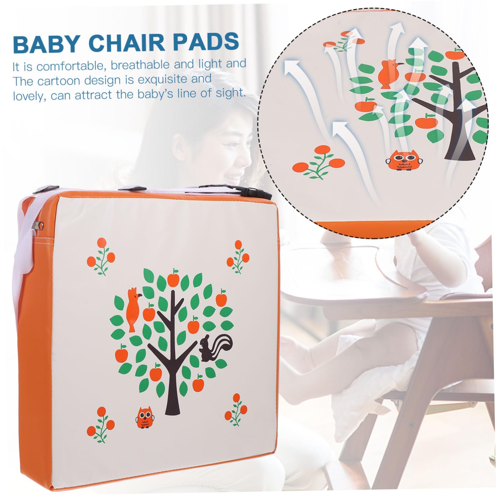 Cojín Elevador Infantil con Estampado Árbol Inteligente Seguro y Cómodo para Sillas de Comedor Ligero y Portátil