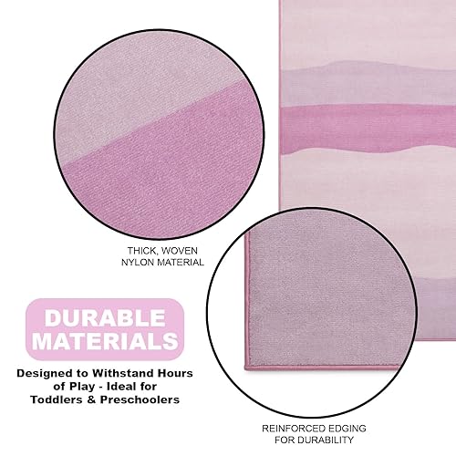 Miniatura 4 de Delta Children Alfombra rectangular para niños, 53 x 59 pulgadas, rosa degradado