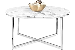 Best Choice Products: Modern, Large Chrome Coffee Table