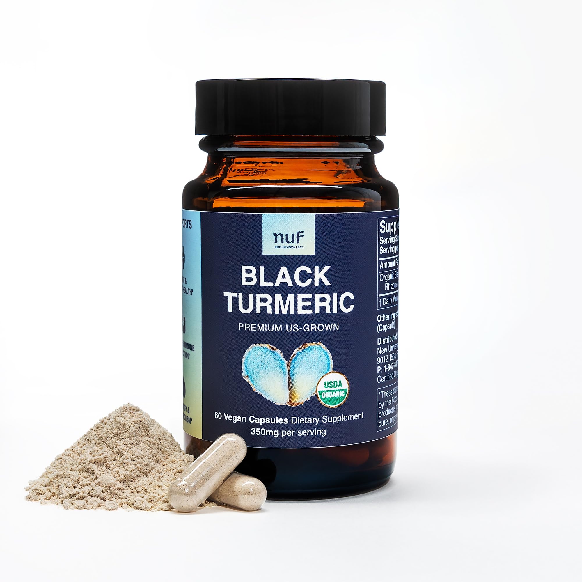 Amazon.com: NUF- Organic Black Turmeric 350mg Whole Root Vegan
