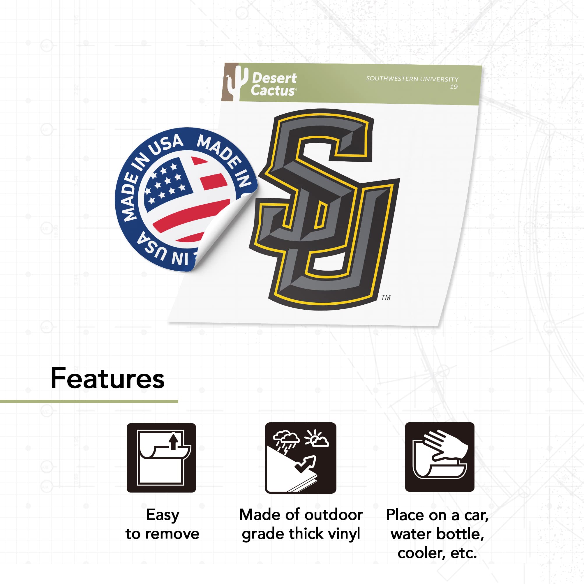 Desert Cactus Southwestern University Sticker SU Pirates