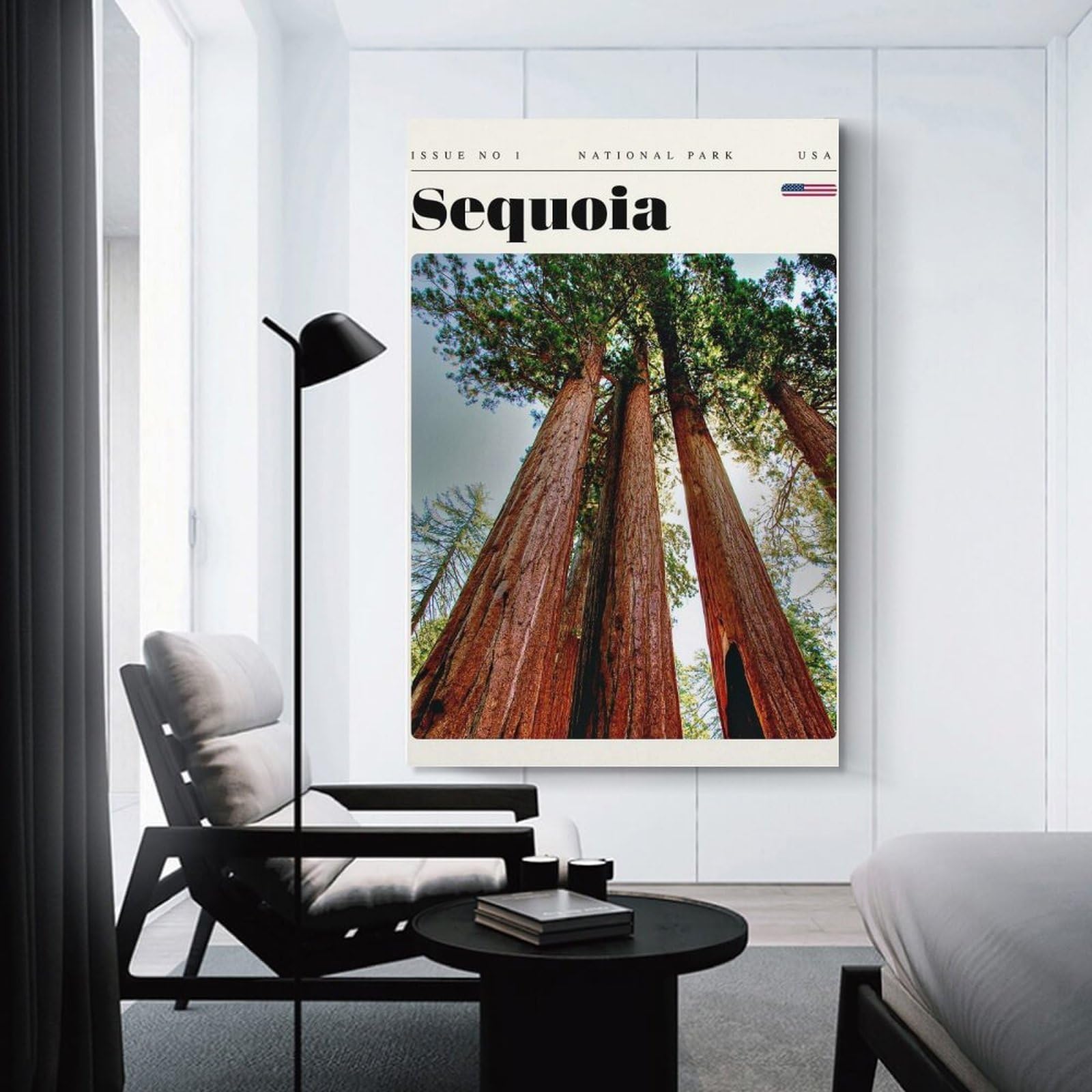 Junmoney Sequoia National Park Travel Art Wall Art Print, 12x18inch(30x45cm), for Study, Office Or Focused Interiors, Home Office Artwork with Decorative Appeal