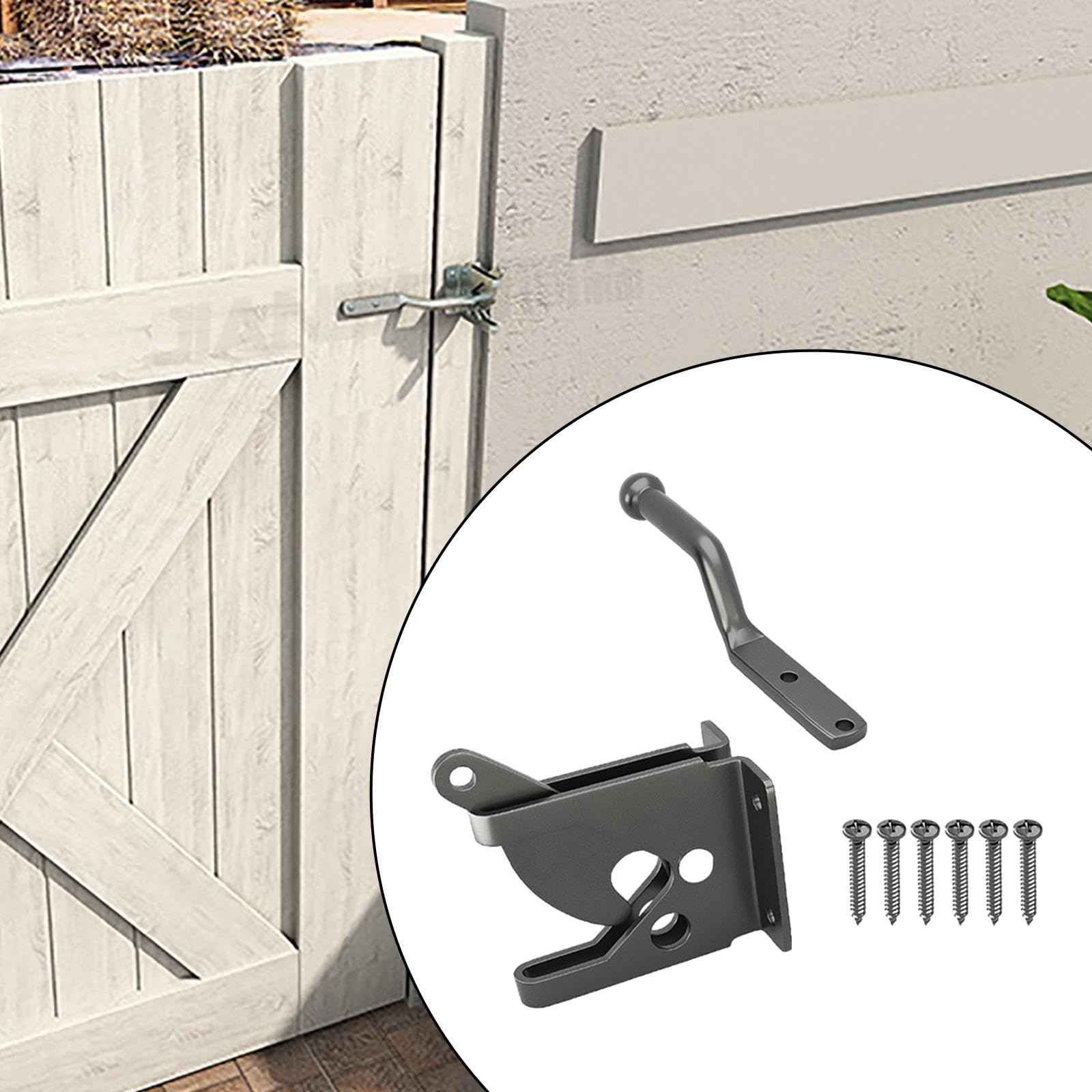 Set di 4 Serrature di Resistenti per Porte di Fienili E Cancelli, in Acciaio Al Carbonio, con Chiusura Automatica, 6 pezzi