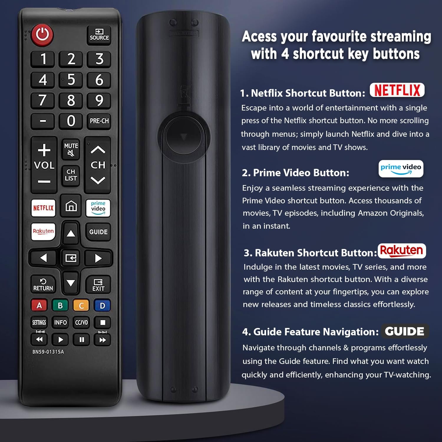 جهاز تحكم عن بعد بأزرار للتلفزيون/نتفليكس/خدمة Prime Video/راك... - view 4