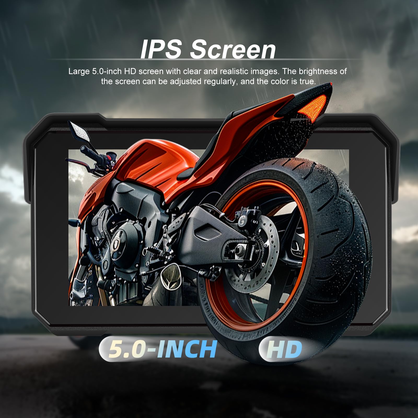Rimoody 5'' Motorcycle Carplay Android Auto Portable Motorbike Car play with... - Produktbild 7