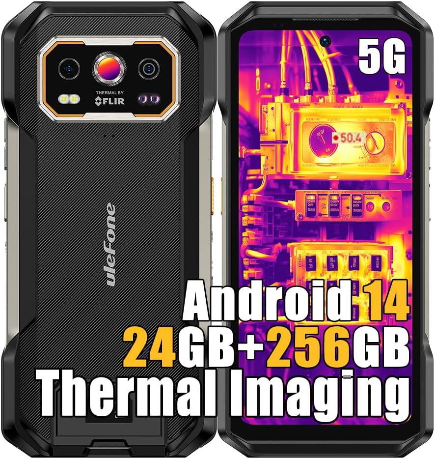 Armor 27T PRO 5G Rugged Smartphone Unlocked,Thermal Imaging Camera,Dimensity 6300 24GB+256GB Android 14 Cell Phone, 6.78" FHD+, 10600mAh Wireless Charge, Dual 4G Rugged Phone, NFC GPS OTG