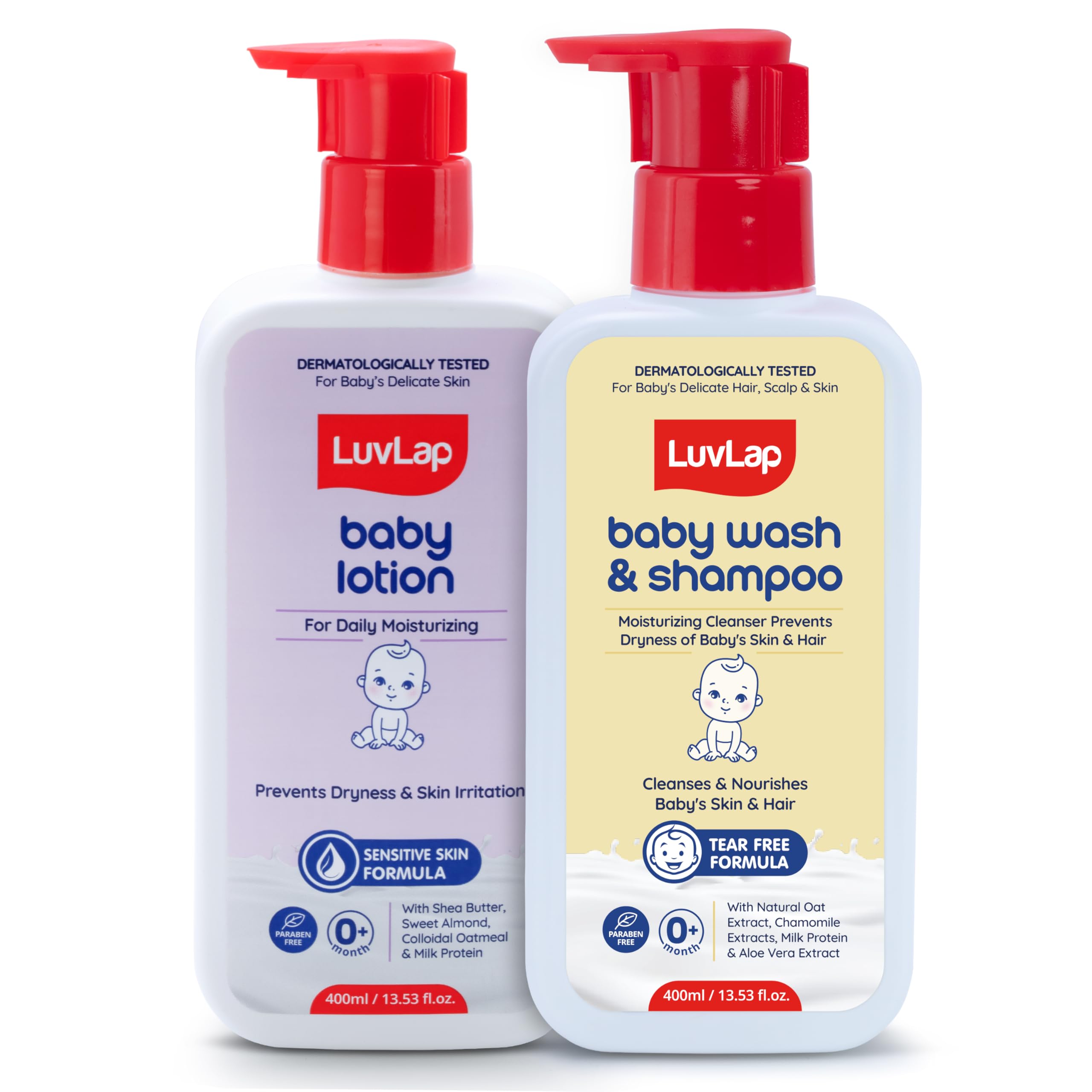 LuvLap Baby Wash & Shampoo 400 ml + Baby Lotion 400 ml Combo Set-picture-31