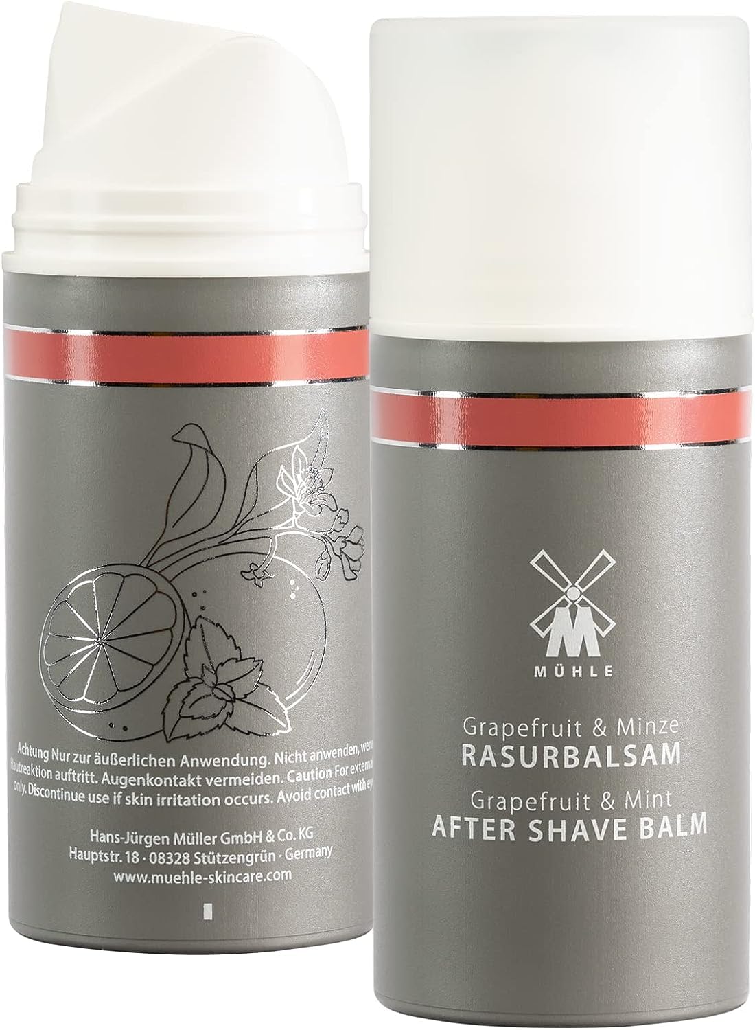 MÜHLE Rytmo Rasierset 8 tlg. - Pinsel, Hobel und Ständer verchromter Fuß, Klinge, Seife, Tuch, After Shave - edle Esche