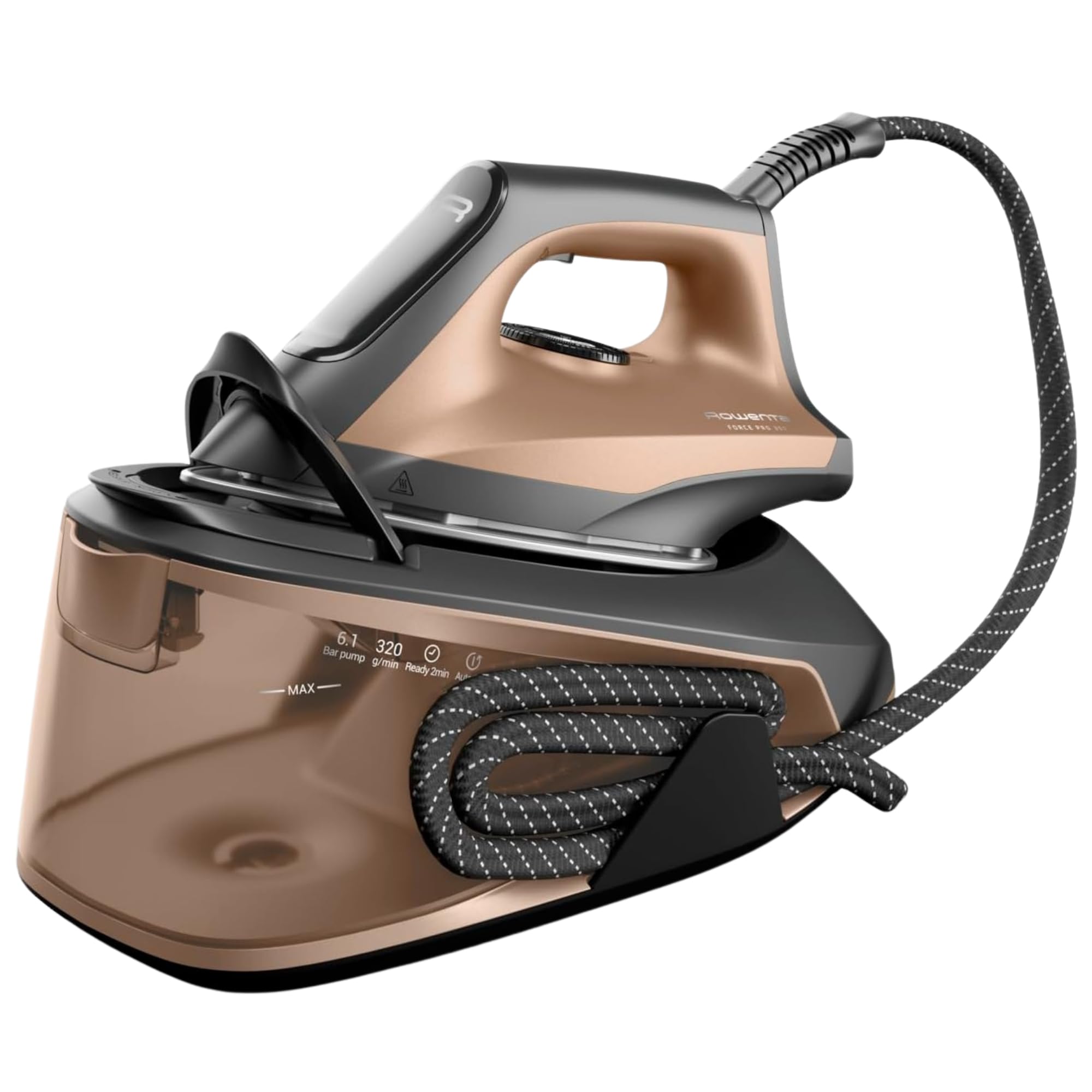 Rowenta Force Pro 300, Centro de planchado, Potencia de 2400 W, 110 g/min de vapor, Golpe de 320 g/min, 6,1 bar, Resultados profesionales, Planchado rápido y eficiente, VR5432F0