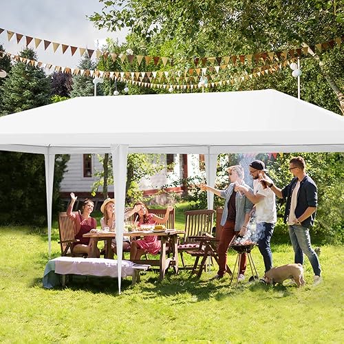 Miniatura 3 de UNCHAIN Tienda de campaña con toldo de 10 x 20 pies, impermeable y recubierta contra rayos UV, para patio, cenador, playa, para uso doméstico,