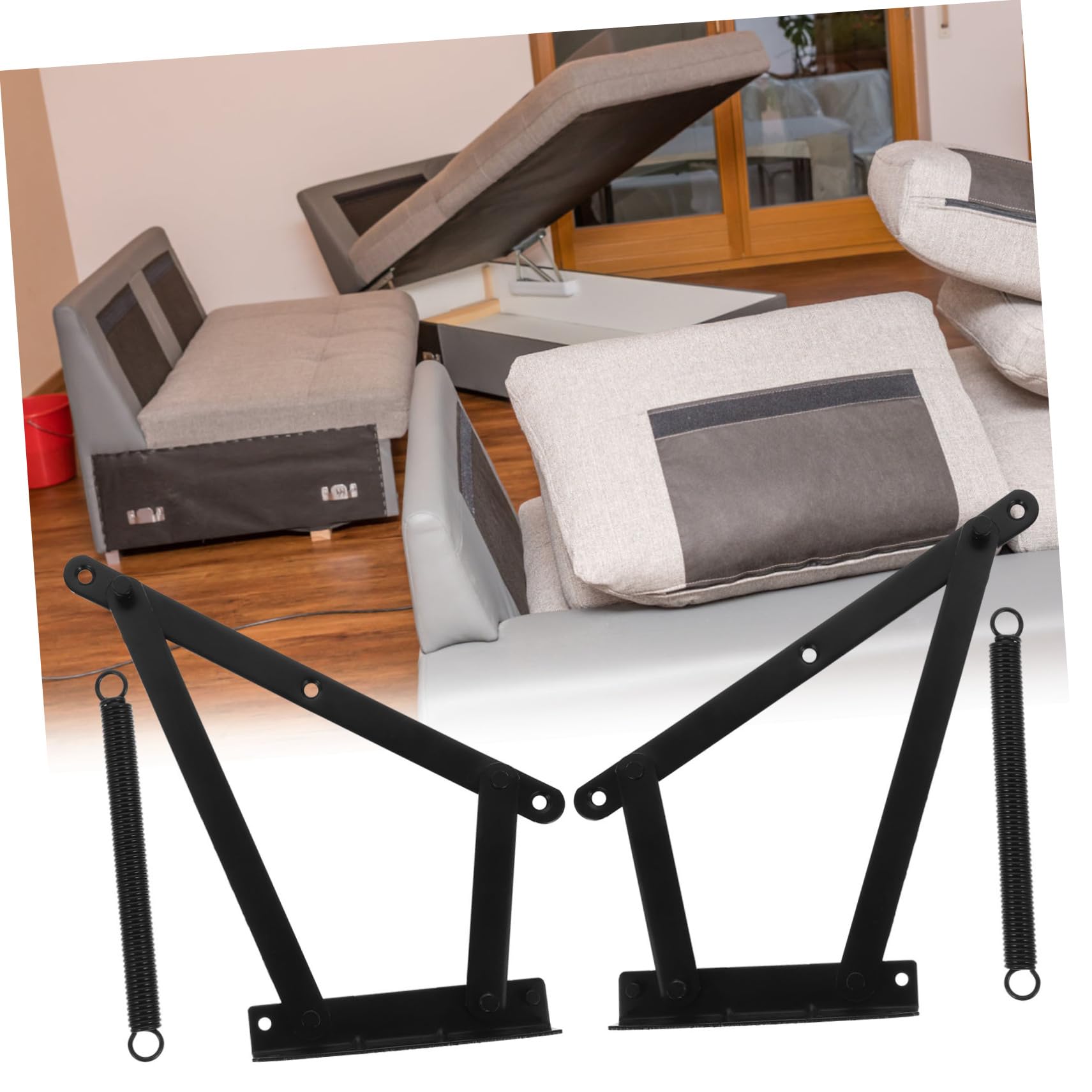 Operitacx Sofascharnier Edelstahl Federscharnier Dreieck Stützscharnier Klappbarer Hebebügel für Schrankmöbel Wohnzimmer Schlafzimmer