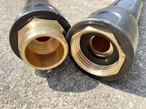 Miniatura 6 de SANFU Manguera de jardín híbrida de plomo de 58 pulgadas (0.610 x 0.819 in). X 10 pies, 200 PSI, resistente, ligera, flexible con mango giratorio y