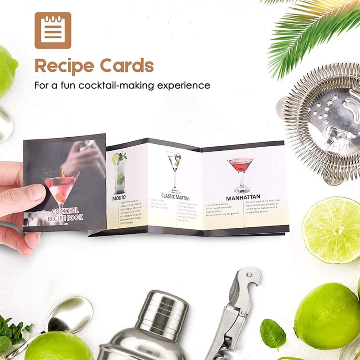 23 Pcs Bartender Kit Cocktail Shaker Set with Stand Stainless Steel Cocktail Bartender Kit Perfect Bar Set for Home with Essential Bar Tools Bartender Set (350ml)