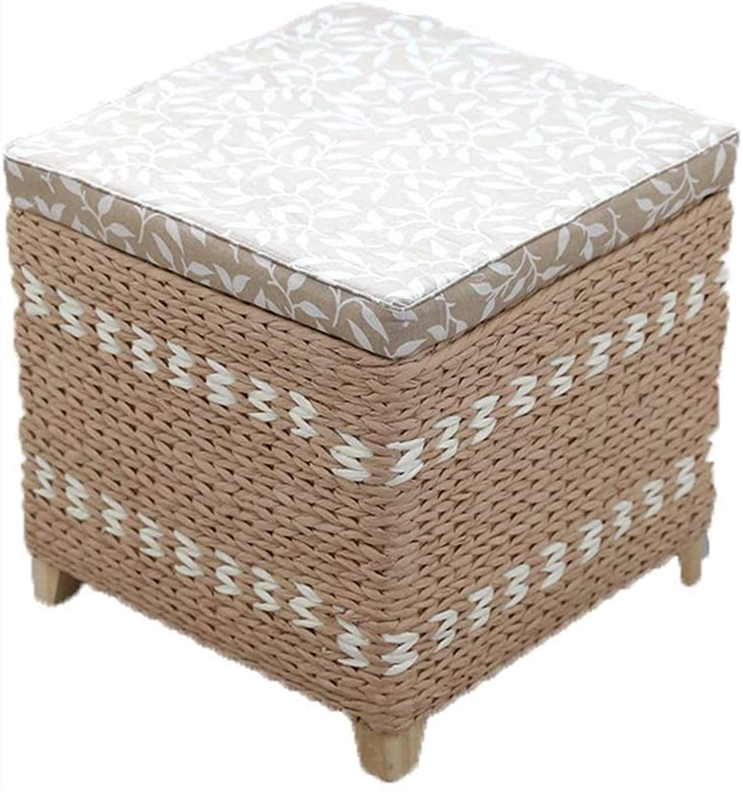 Repose-pieds pouf coffre de rangement ottoman en bois meuble salon