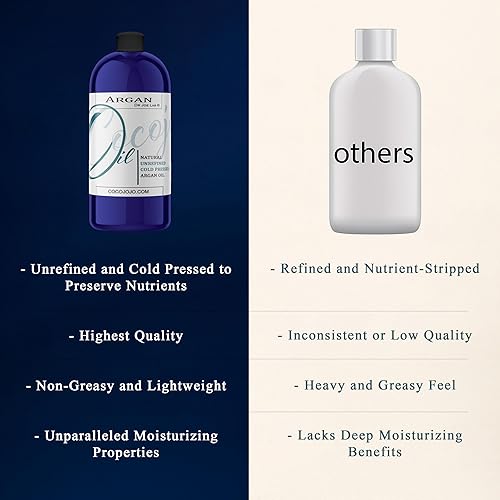 Miniatura 6 de Aceite de argán marroquí puro y natural, prensado en frío, extra virgen, sin refinar, aceite de argán 16 onzas para cabello, piel de cara,