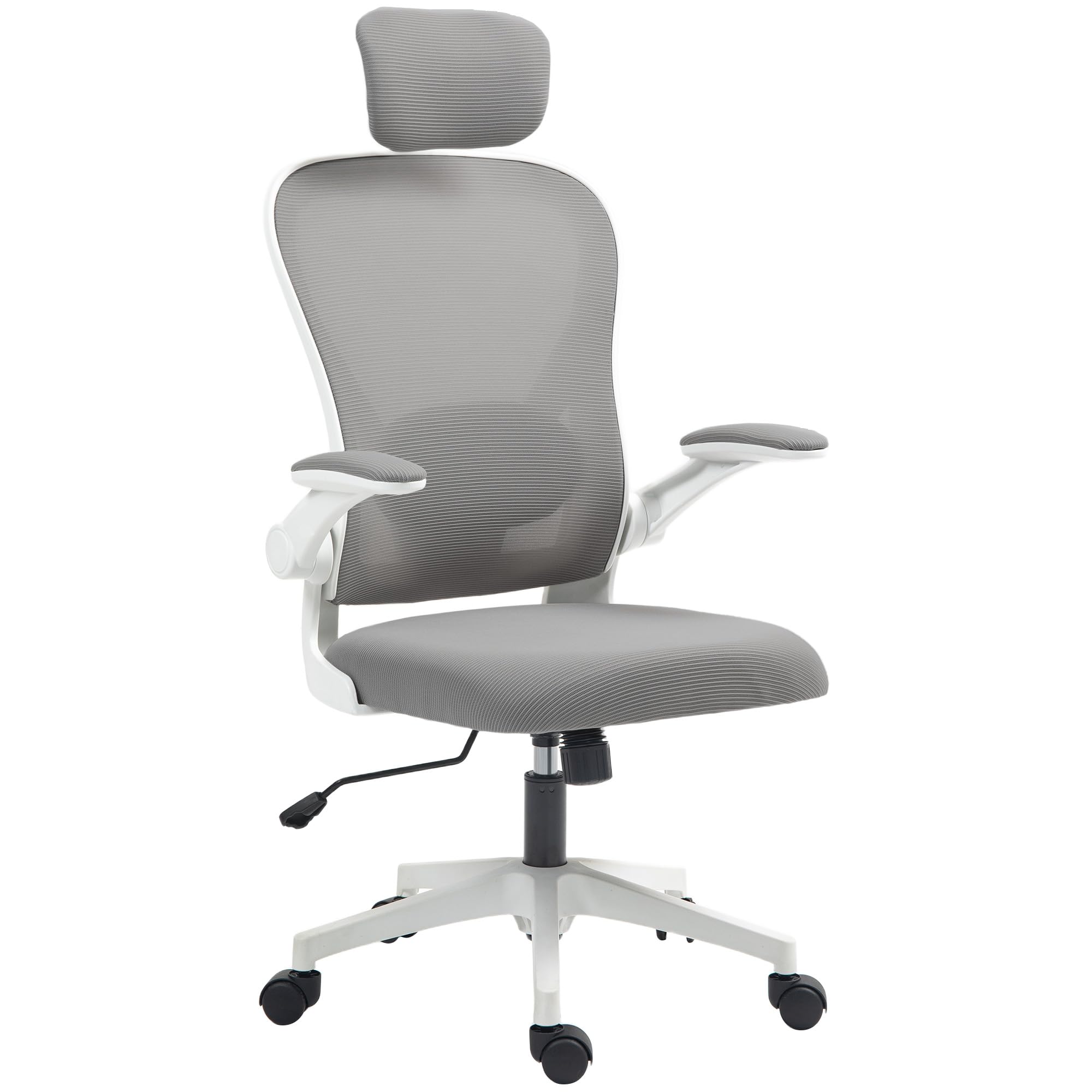 Homcom Ergonomic Mesh Office Chair With HeadrestLumbar SupportGrey from B&Q