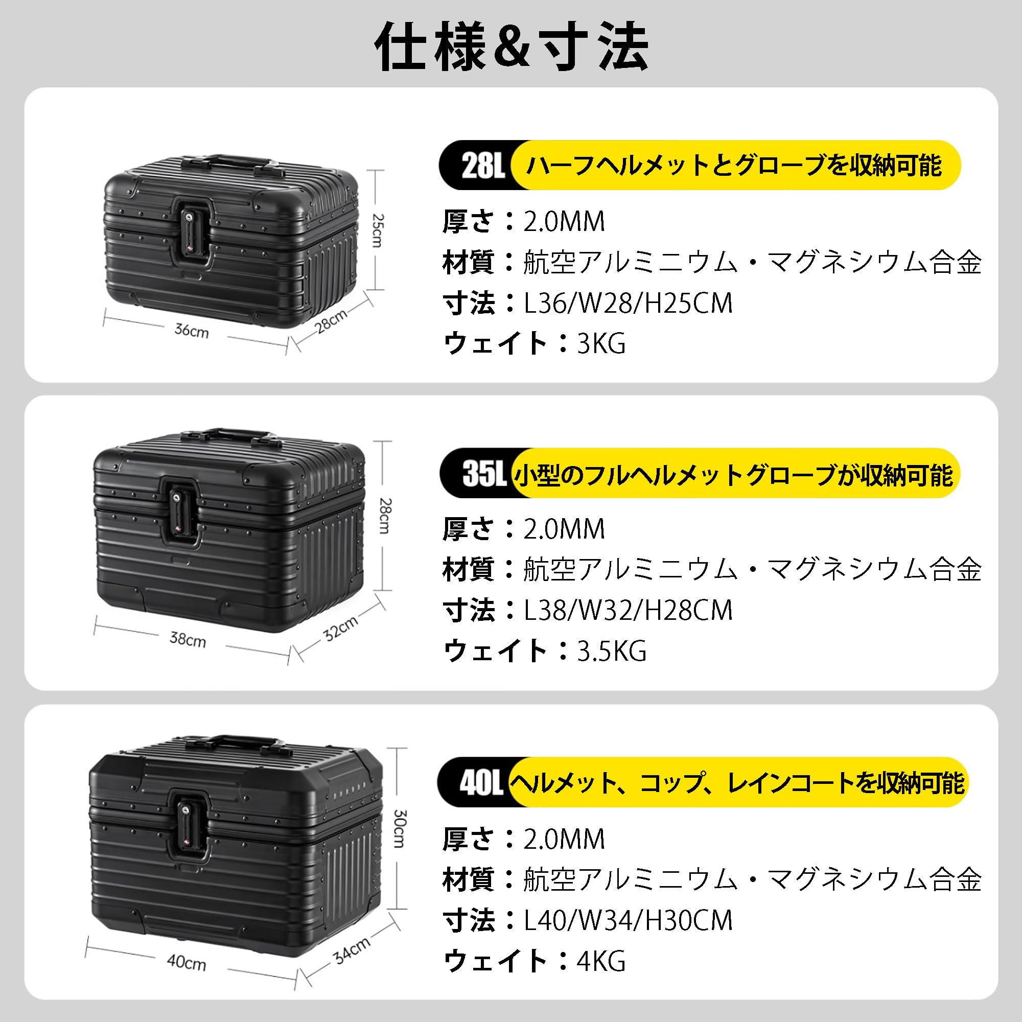 Amazon | トップケース バイク 35L/40L リアボックス 取り付けベース 