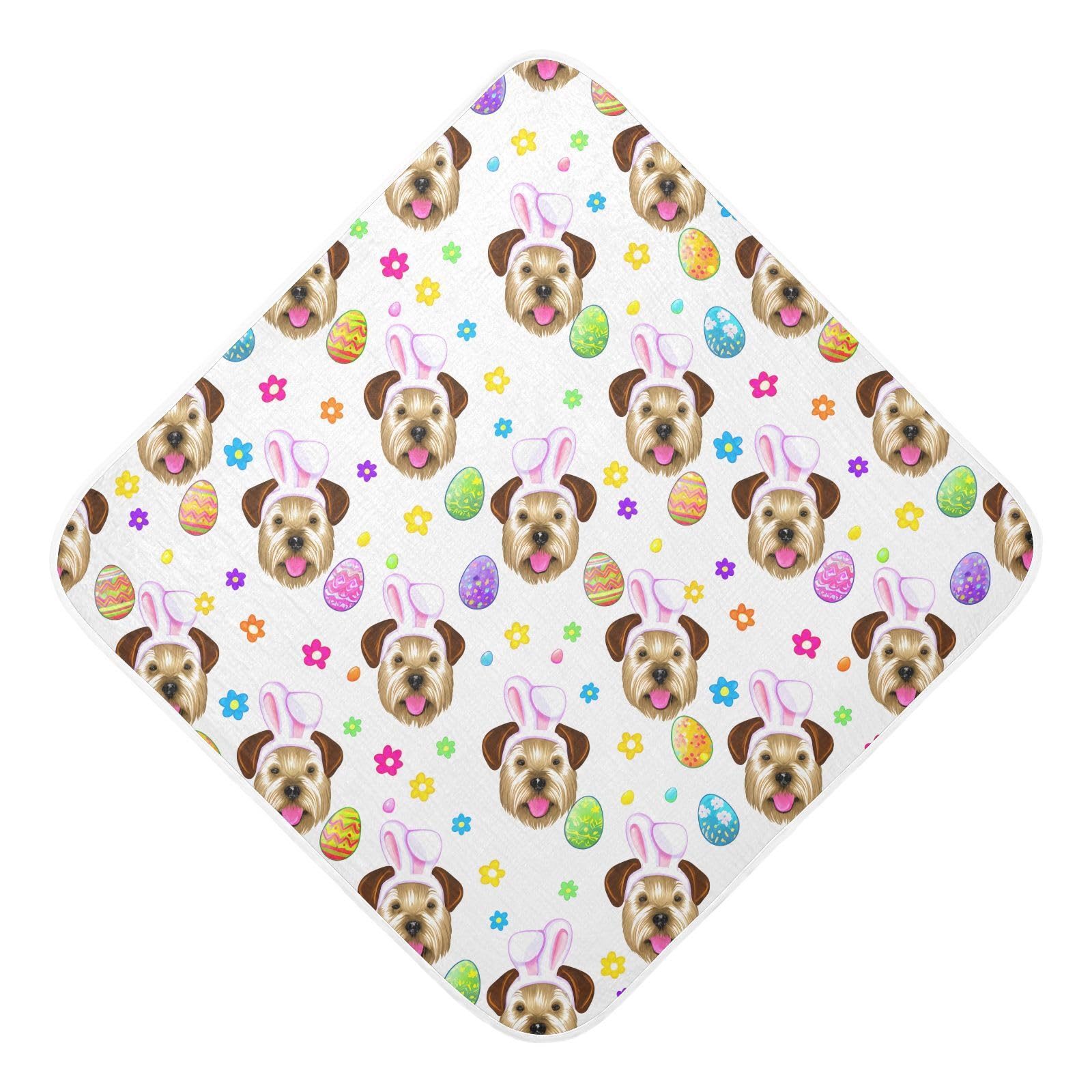 Msyxl Easter Woofers Hooded Towel - Ultra Soft & Absorbent Muslin Cotton Bath Towel for Babies, Toddlers, Newborn - Boys & Girls Essential 30