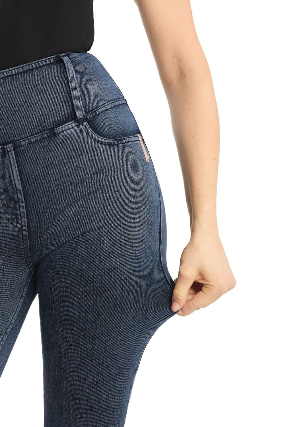 NETPROSHOP Damen Western Reitleggings Stretch Bootcut im Denimlook mit Taschen atmungsaktiv Gr. 36-44