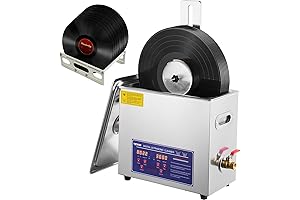 Ultrasonic Cleaner for Vinyl Records, VEVOR 6L Ultrasonic Vinyl Record Cleaner 7-12in