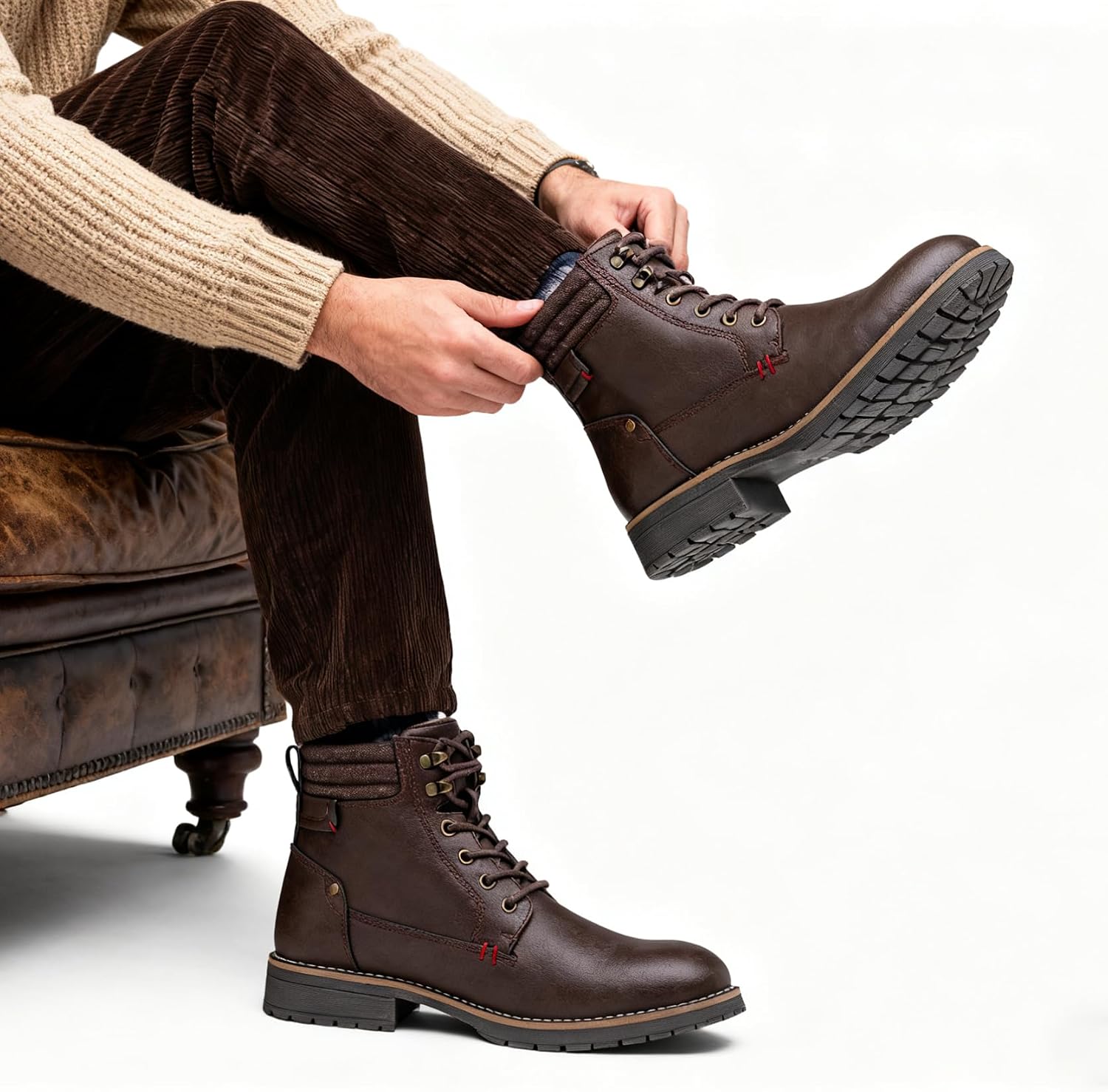Vostey Men's Casual Boot Waterproof Zipper Chukka Boots for Men