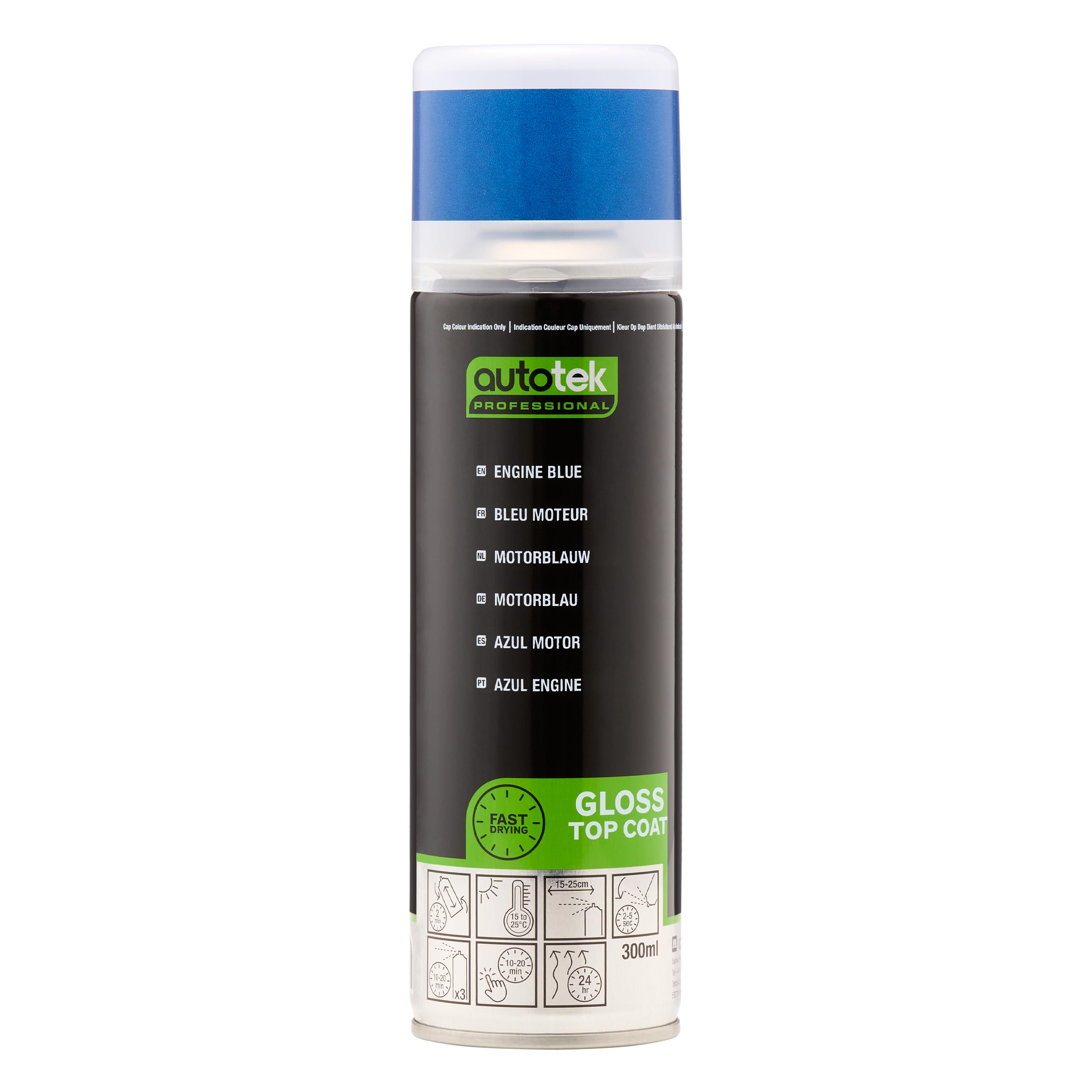 AutoTek Professional Engine Blue Spray Paint, Aerosol Spray 300 ml