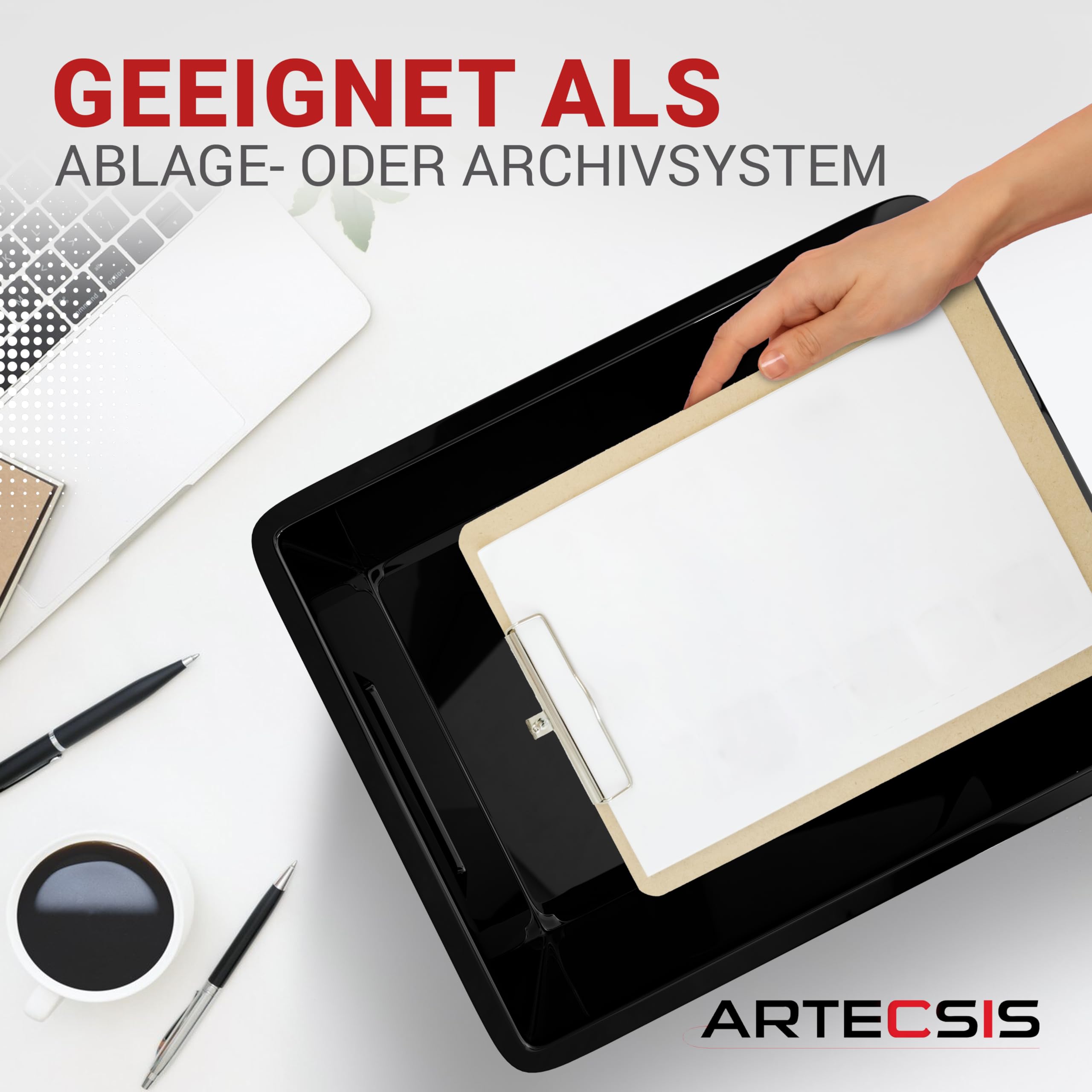 ARTECSIS® 5 x Kunststoffkiste 11L (stapelbar) anthrazit - Transport & Lagerbox (35x24x18cm) - Aufbewahrungsbox & Lagerkiste aus stabilem Kunststoff - Ordnungsbox & Transportkiste Garten & Werkstatt