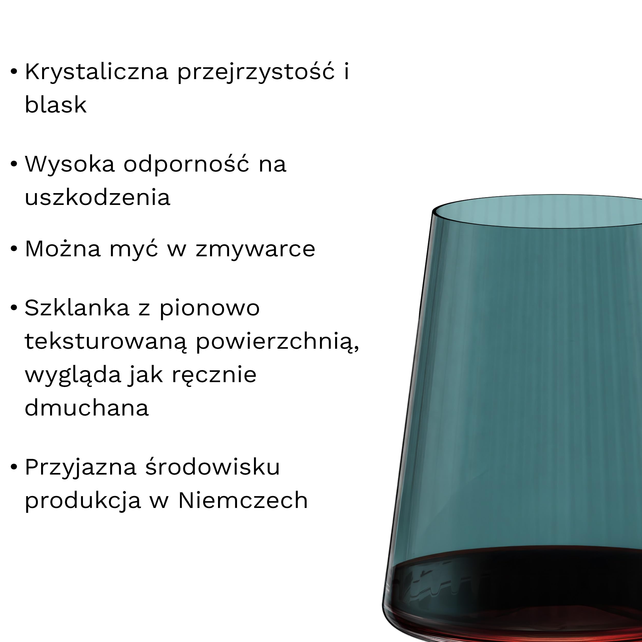 Stölzle Lausitz Szklanka do Wina Białego Symphony Niebiesko‑Zielony Set 6 szt., 400 ml – Uniwersalna do wina, wody i koktajli – Eleganckie, zmywarkoodporne i odporne na uderzenia