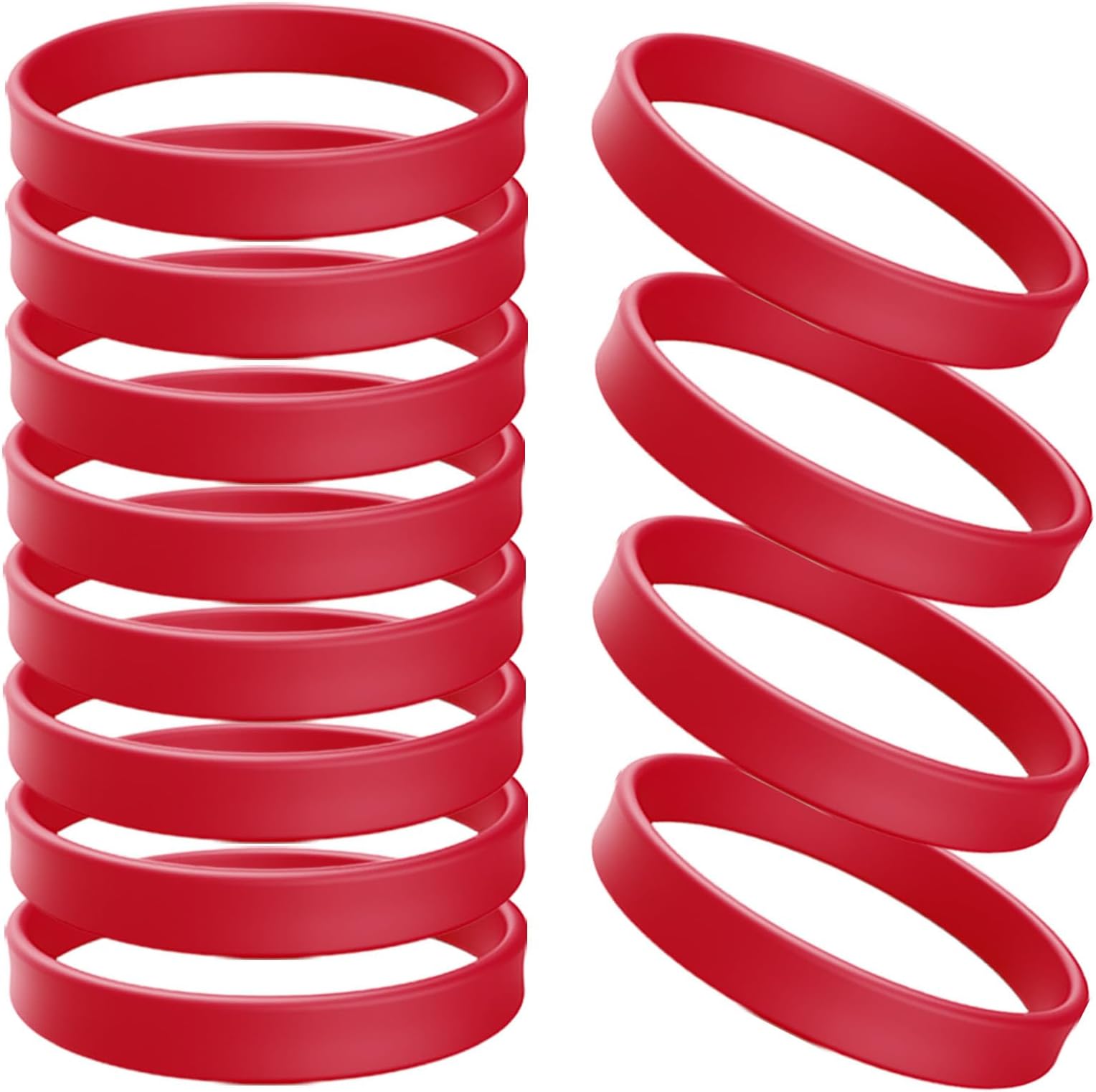 ZIQON 12 Pcs Solid Color Silicone Wristbands Blank Stretch Silicone Wristbands Colorful Rubber Bracelets for Women Men Gifts
