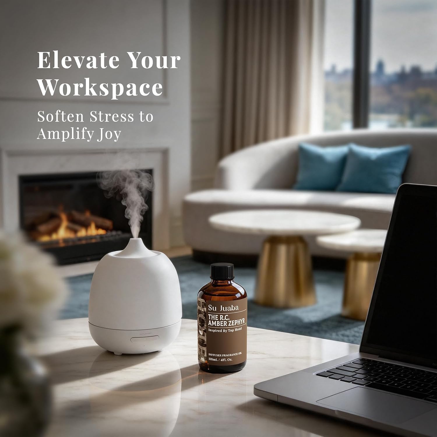SU JUABA Hotel Collection Amber Zephyr Diffuser Oil, Long-Lasting Aroma image 5