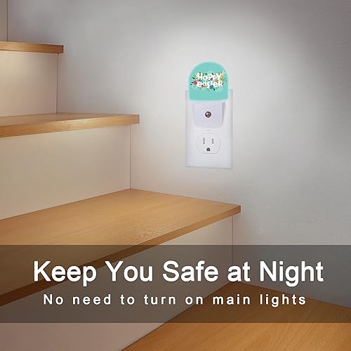 Miniatura 6 de AOWULA Luz nocturna de Pascua, luces nocturnas de huevos enchufables a la pared, lámpara LED con sensor de atardecer a amanecer, 0.5 W para
